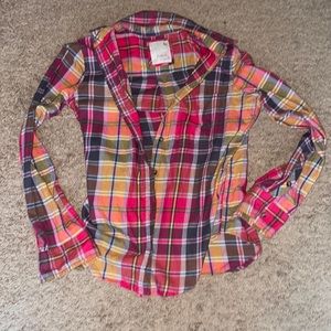 Pink long sleeve flannel